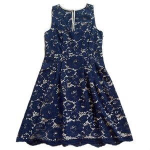 Vince Camuto Navy Lace Mini Dress